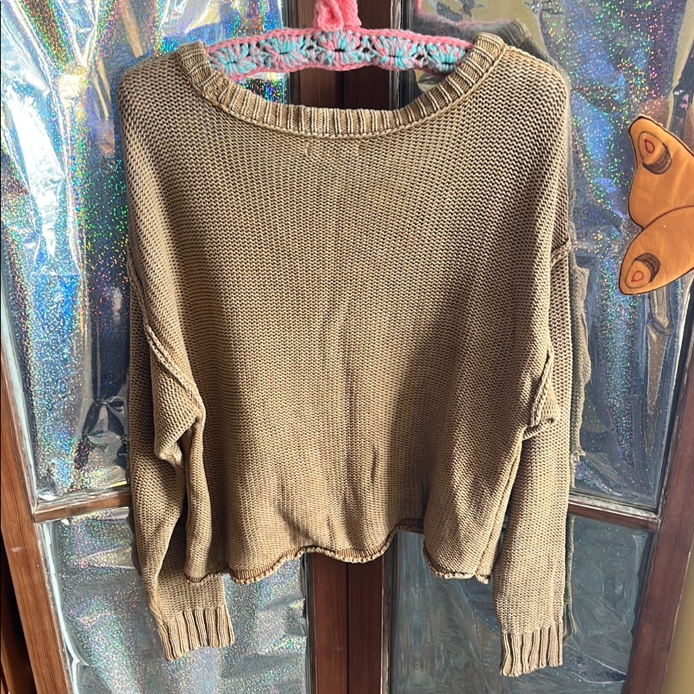 American Eagle Outfitters Brown Crew Neck Sweater - Picture 4 of 4